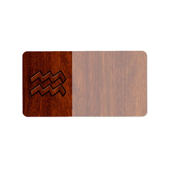 Etiqueta Aquarius Zodiac - Sinal Mahogany - Estilo (Frente)
