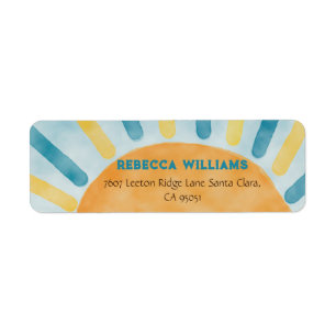 Etiqueta Aqui vem o Chá de fraldas do Sol do Filho Azul