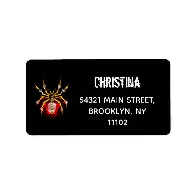 Etiqueta Aranha-do-galo em preto (Frente)