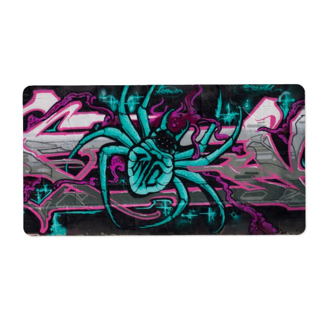 Etiqueta Aranha Turquesa Molhada (Frente)