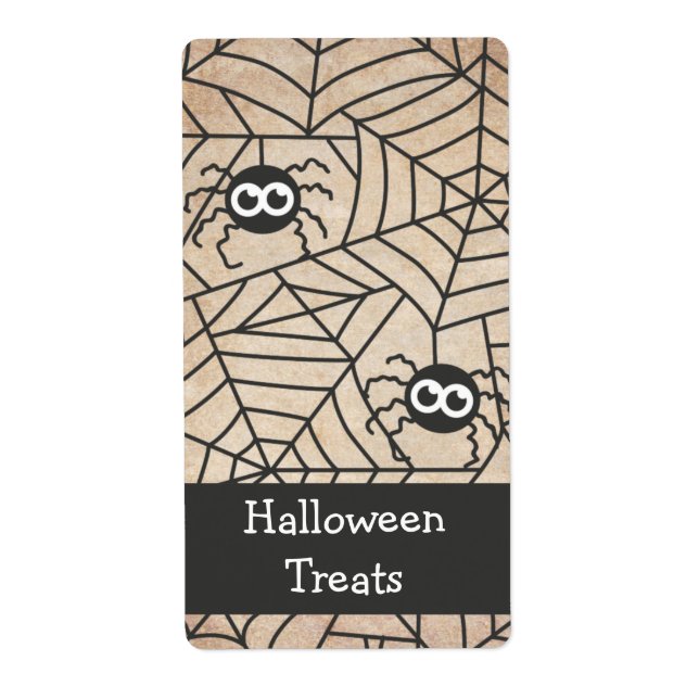 Etiqueta Aranhas Fofas, Halloween, Grunge e Áspero (Frente)