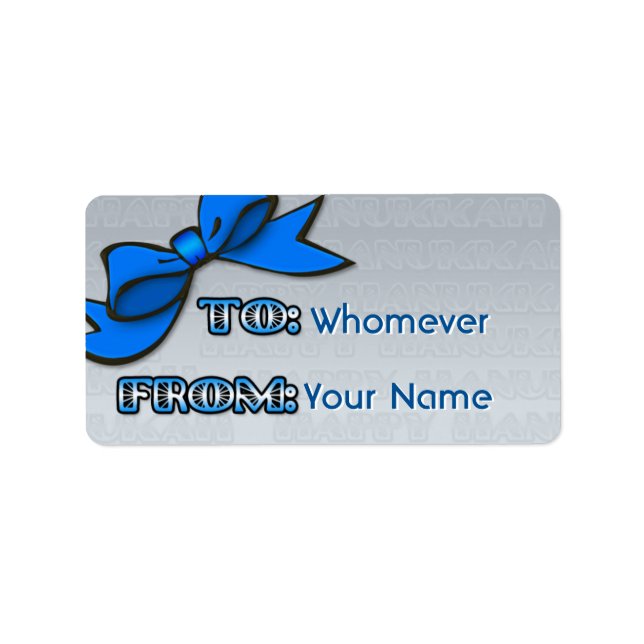 Etiqueta Arco Azul em Silver Hanukkah Para-De (Frente)