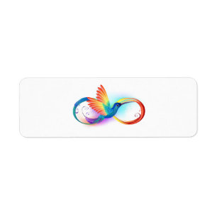Etiqueta Arco-íris Hummingbird com símbolo Infinito