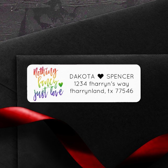 Etiqueta Arco-Íris Nada Rico Apenas Amor | Endereço Casual (Criador carregado)