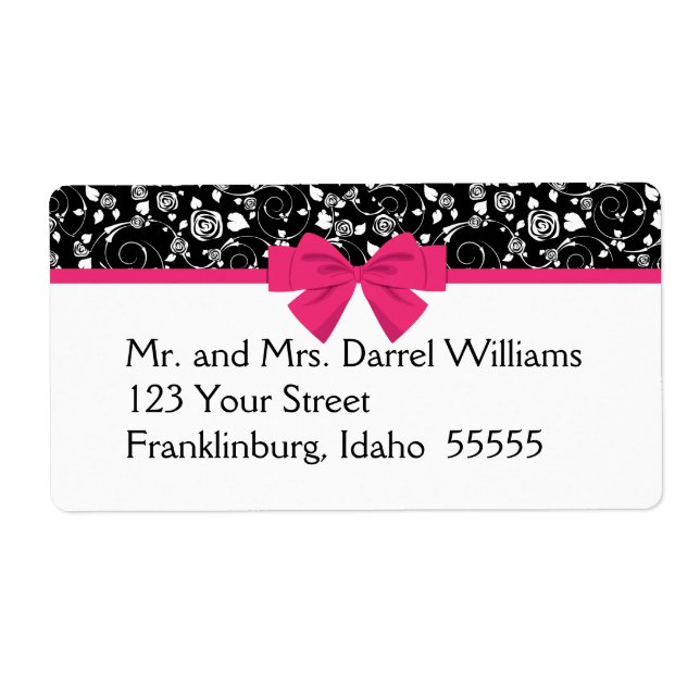 Etiqueta Arco Rosa Preto e Branco (Frente)