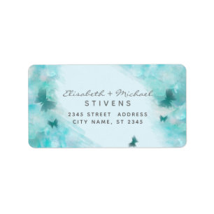 Etiqueta Argumento romântico da borboleta da cor d'água