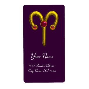 Etiqueta ARIES ZODIAC BIRTHDAY Red Ruby