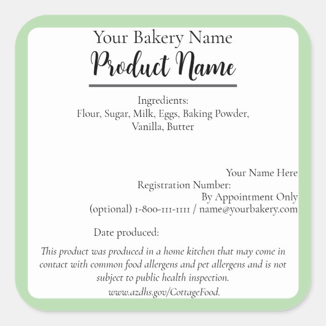 Etiqueta arizona de Comida de algodão verde para e (Frente)