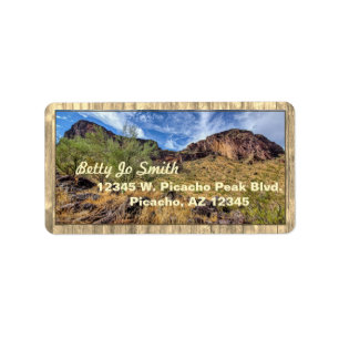 Etiqueta Arizona Desert Mountain Scenery Barn Conselhos Bei