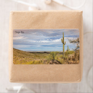 Etiqueta Arizona do Deserto do Saguaro Cactus Ver Arte Digi
