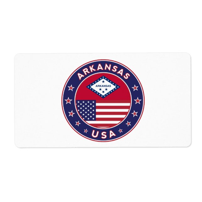 Etiqueta Arkansas, Estados Unidos (Frente)