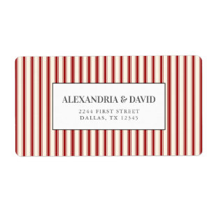 Etiqueta Armário Russo Vintage Vermelho Ticking