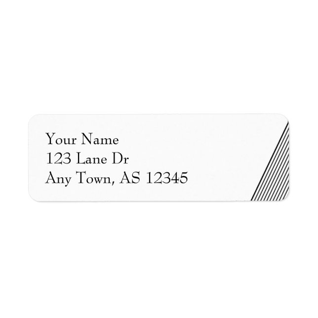 Etiqueta Art Deco Black and White Stripe (Frente)