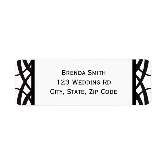 Etiqueta Art Deco Black White Address Labels (Frente)