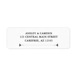 Etiqueta Art Deco Elegant Wedding Return Address Label