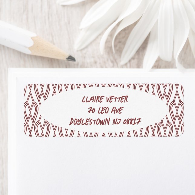 Etiqueta Art Deco Flowerbeds (Insitu)