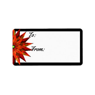 Etiqueta Art Deco Poinsettia To-From