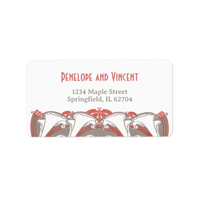 Etiqueta Art Nouveau Calla Lily Elegance Wedding (Frente)