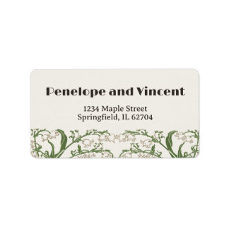 Etiqueta Art Nouveau Delicate Snowdrops Casamento