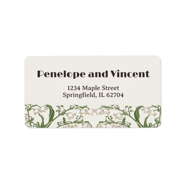 Etiqueta Art Nouveau Delicate Snowdrops Casamento (Frente)