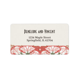 Etiqueta Art Nouveau Floral Elegance 2 Casamento