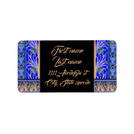 Etiqueta Art nouveau íris flor elegante vintage floral