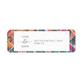 Etiqueta Art Paint Colorful Modern Wedn Return Address