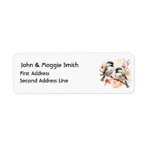 Etiqueta Arte Animal Chickadee Cute Bird Cute Watercolor