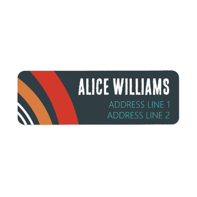 Etiqueta Arte azul-arco-íris vermelha (Frente)