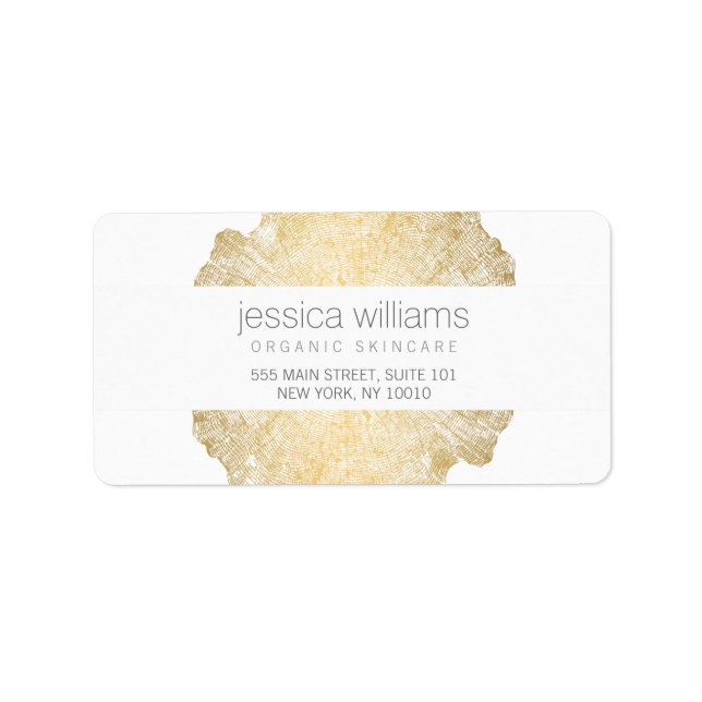 Etiqueta Arte de Efeito de Madeira Luxe (Frente)