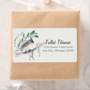 Etiqueta Arte de Pássaro com Tufão