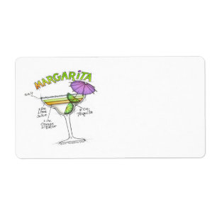 ETIQUETA ARTE DO COCKTAIL DA RECEITA DE MARGARITA