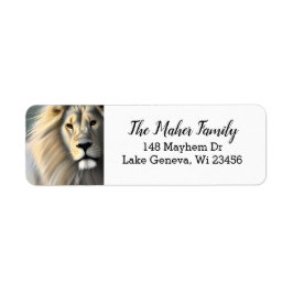 Etiqueta Arte Eetérea do Leão Majestoso Branco