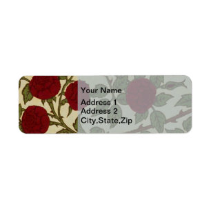 Etiqueta Arte Floral da Rosa Vermelha Rosamund Vintage de W