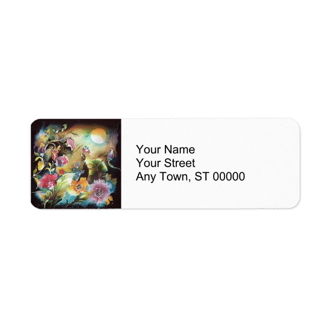 Etiqueta Arte Floral de Jardim Noturno (Frente)