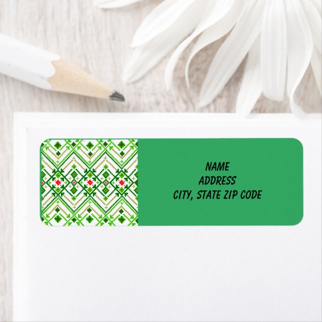 Etiqueta Arte Folclórica Ucraniana Inspirada (Insitu)