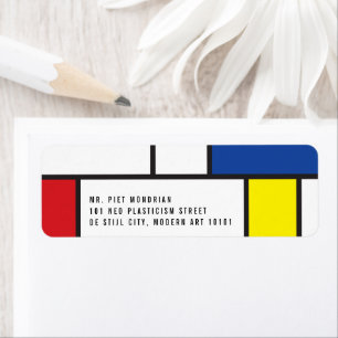 Etiqueta Arte Moderna De Stijl Geométrica Minimalista Mondr