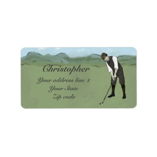 Etiqueta Arte Monogrammed do golfe do estilo do vintage