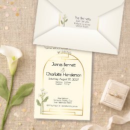 Etiqueta Arte Nova Mínima Arco de Ouro Lírio Calla Casament