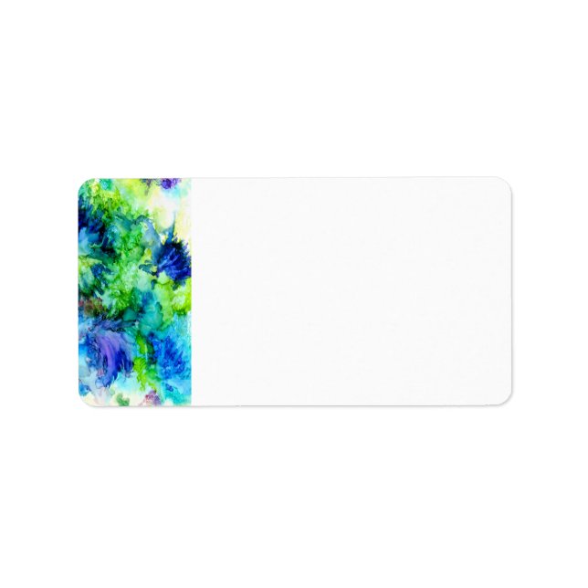 Etiqueta Artsy abstrato, blá esparso único (Frente)