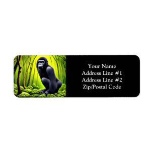 Etiqueta Artsy Abstrato Jungle Gorilla