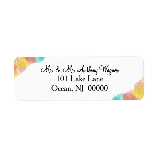 Etiqueta Artsy Gouache Watercolor Wedding  (Frente)