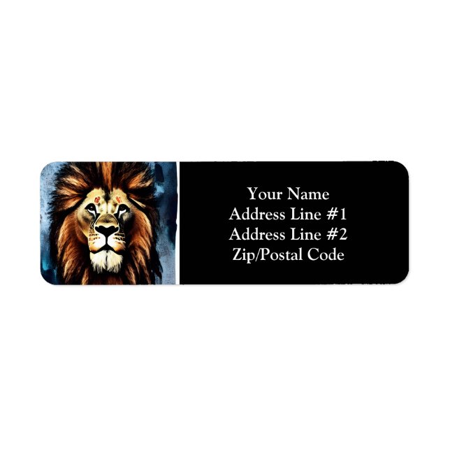 Etiqueta Artsy Wild African Lion (Frente)