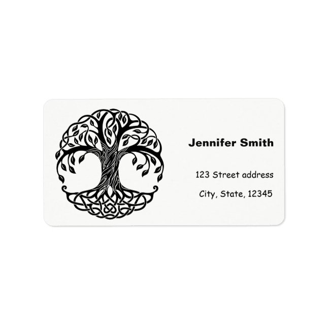 Etiqueta Árvore celta da vida (Frente)