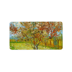 Etiqueta Árvore cor-de-rosa no Flor por Vincent van Gogh