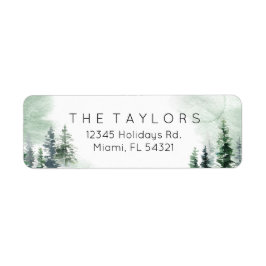 Etiqueta Árvore de inverno de Aquarela