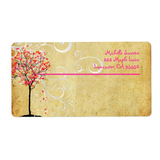 Etiqueta Árvore de Mapeamento Rosa PixDezines (Frente)