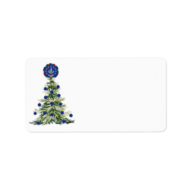 Etiqueta Árvore de Natal - Bandeira da União Europeia | Eur (Frente)
