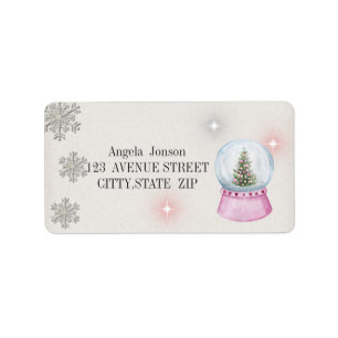 Etiqueta Árvore de Natal de Aquarela,Globo