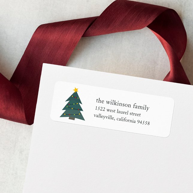 Etiqueta Árvore de Natal de Corte | Endereço para devolução (Criador carregado)